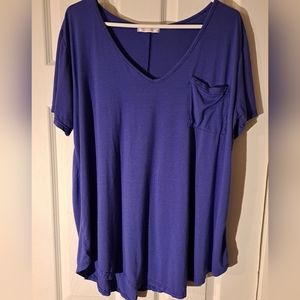 Belario women's blouse with blue sleeves in size 2X
